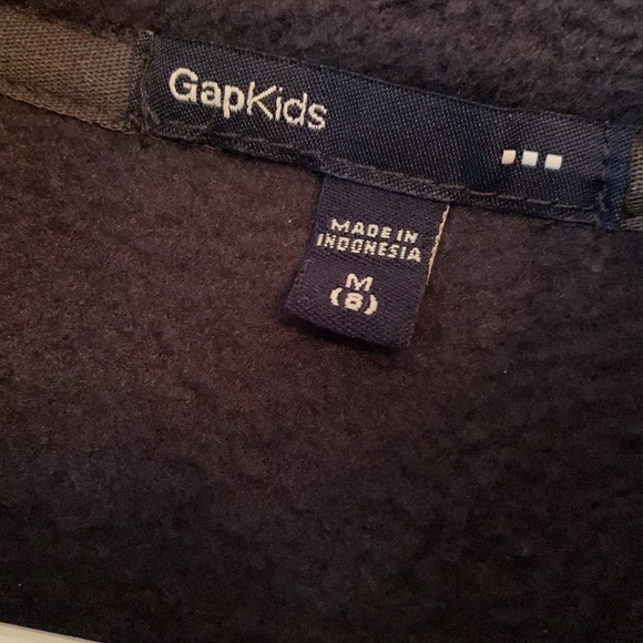 Gap kids size 8 boy’s pullover 1/4 zip fleece shirt top navy blue 2 pockets EUC - Picture 5 of 5
